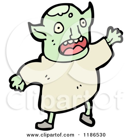 Cartoon of a Monster - Royalty Free Vector Illustration by lineartestpilot