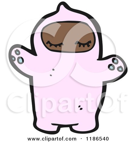 Cartoon of a Toddler Wearing Pajamas - Royalty Free Vector Illustration by lineartestpilot