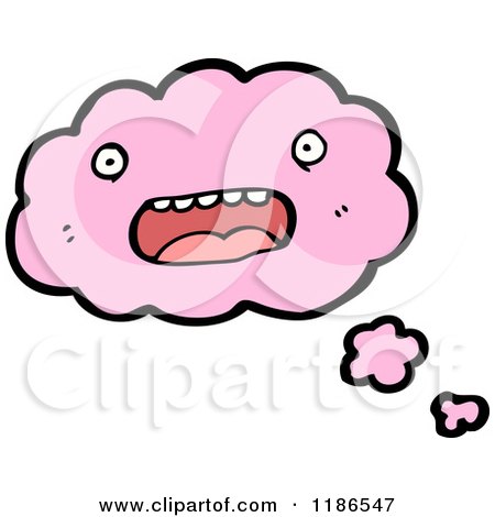 Cartoon of a Thinking Bubble with a Face - Royalty Free Vector Illustration by lineartestpilot
