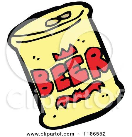 Cartoon of a Can of Beer - Royalty Free Vector Illustration by lineartestpilot