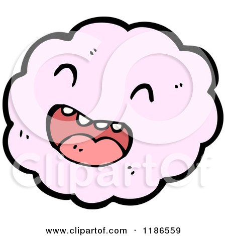 Cartoon of a Puffy Pink Cloud - Royalty Free Vector Illustration by lineartestpilot