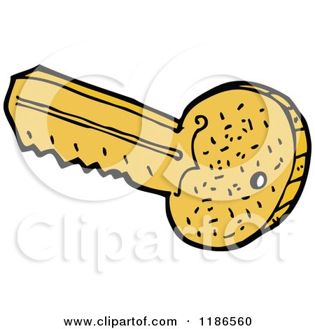 Cartoon of a Gold Key - Royalty Free Vector Illustration by lineartestpilot