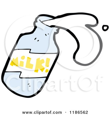 Cartoon of a Milk Bottle - Royalty Free Vector Illustration by lineartestpilot