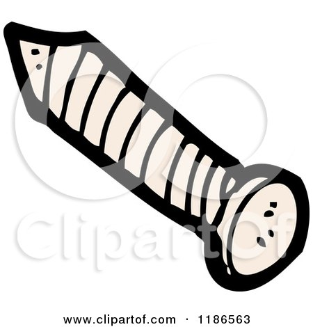 Cartoon of a Screw - Royalty Free Vector Illustration by lineartestpilot