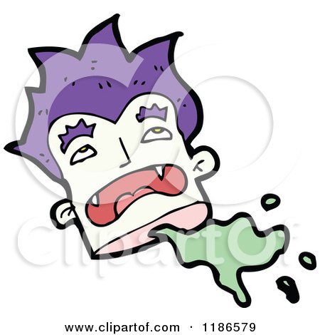 Cartoon of a Vampire's Severed Head - Royalty Free Vector Illustration by lineartestpilot