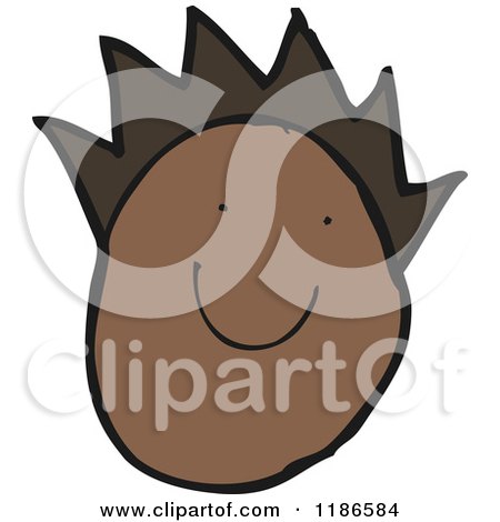 Cartoon of a Stick Figure Child - Royalty Free Vector Illustration by lineartestpilot
