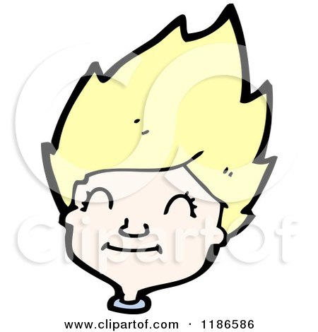 Cartoon of a Childs Head - Royalty Free Vector Illustration by lineartestpilot