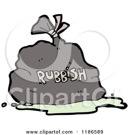 Cartoon of a Rubbish Bag - Royalty Free Vector Illustration by lineartestpilot