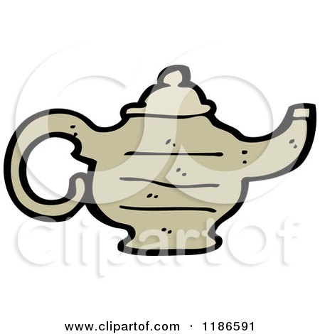 Cartoon of a Tea or Coffee Pot - Royalty Free Vector Illustration by lineartestpilot