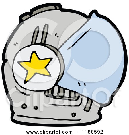 Cartoon of an Astronaut's Helmet - Royalty Free Vector Illustration by lineartestpilot