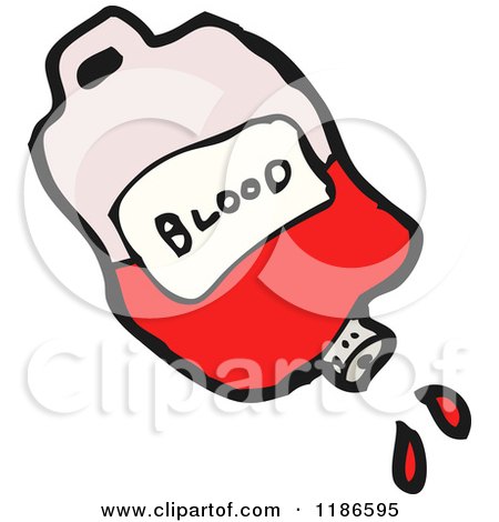 Cartoon of a Blood Bag - Royalty Free Vector Illustration by lineartestpilot