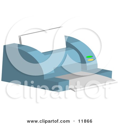 Blue Printer Clipart Illustration by AtStockIllustration