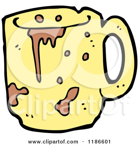 Cartoon of a Dirty Mug - Royalty Free Vector Illustration by lineartestpilot