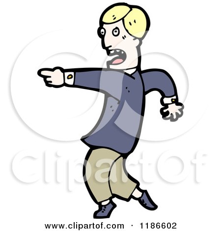 Cartoon of a Man Pointing - Royalty Free Vector Illustration by lineartestpilot