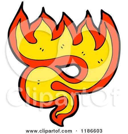 Cartoon of a Fire Design - Royalty Free Vector Illustration by lineartestpilot