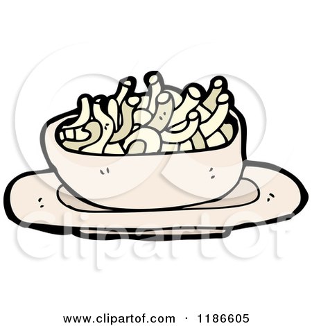 Cartoon of a Bowl of Noodles - Royalty Free Vector Illustration by lineartestpilot