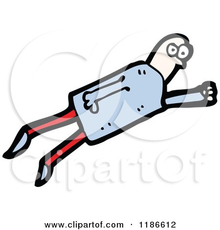 Cartoon of a Man Flying - Royalty Free Vector Illustration by lineartestpilot
