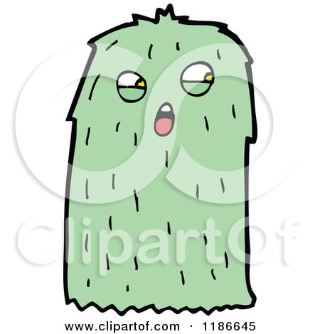 Cartoon of a Green Furry Monster - Royalty Free Vector Illustration by lineartestpilot
