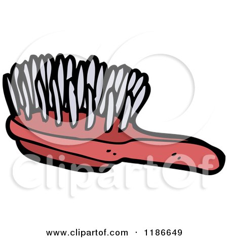 Cartoon of a Hairbrush - Royalty Free Vector Illustration by lineartestpilot