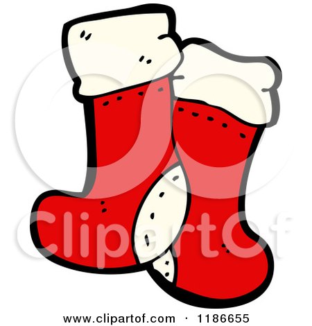 Cartoon of Christmas Stockings - Royalty Free Vector Illustration by lineartestpilot