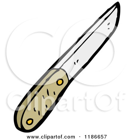 Cartoon of a Kitchen Knife - Royalty Free Vector Illustration by lineartestpilot