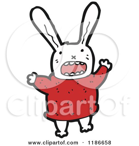 Cartoon of a Screaming Rabbit - Royalty Free Vector Illustration by lineartestpilot