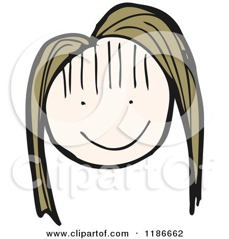 Cartoon of a Stick Girl Figure - Royalty Free Vector Illustration by lineartestpilot