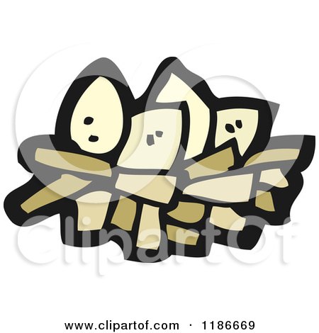 Cartoon of a Pile of Sticks - Royalty Free Vector Illustration by lineartestpilot