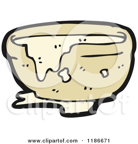 Cartoon of a Bowl of Food - Royalty Free Vector Illustration by lineartestpilot