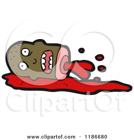 Cartoon of a Decapitated Head - Royalty Free Vector Illustration by lineartestpilot