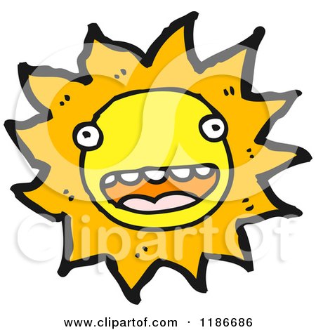 Cartoon of a Sun with a Face - Royalty Free Vector Illustration by lineartestpilot
