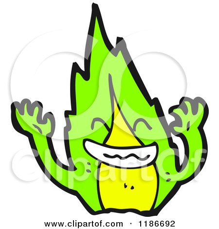 Cartoon of a Flame Monster - Royalty Free Vector Illustration by lineartestpilot