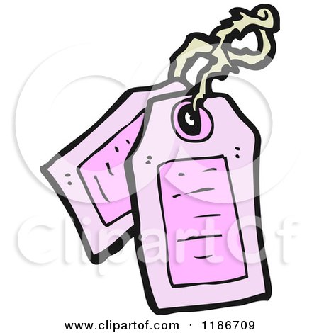 Cartoon of Pink Tags - Royalty Free Vector Illustration by lineartestpilot