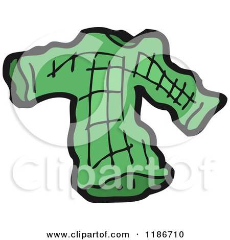 Cartoon of a Green Sweater, - Royalty Free Vector Illustration by lineartestpilot