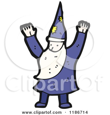 Cartoon of a Wizard - Royalty Free Vector Illustration by lineartestpilot