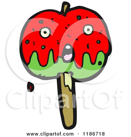 Cartoon of a Candy Apple - Royalty Free Vector Illustration by lineartestpilot