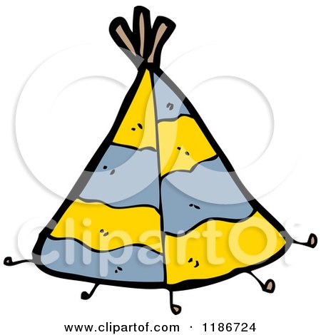 Cartoon of an Indian Teepee - Royalty Free Vector Illustration by lineartestpilot