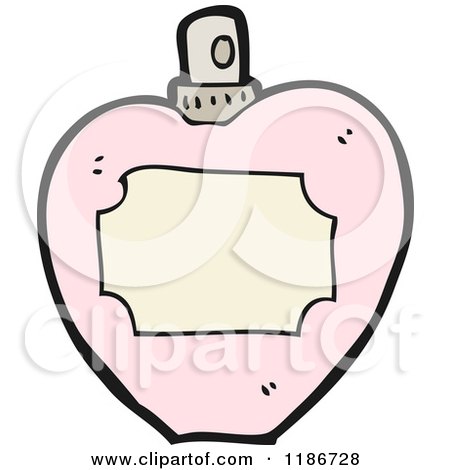 Cartoon of a Heart Shaped Perfume Bottle - Royalty Free Vector Illustration by lineartestpilot