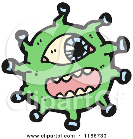 Cartoon of a Germ - Royalty Free Vector Illustration by lineartestpilot