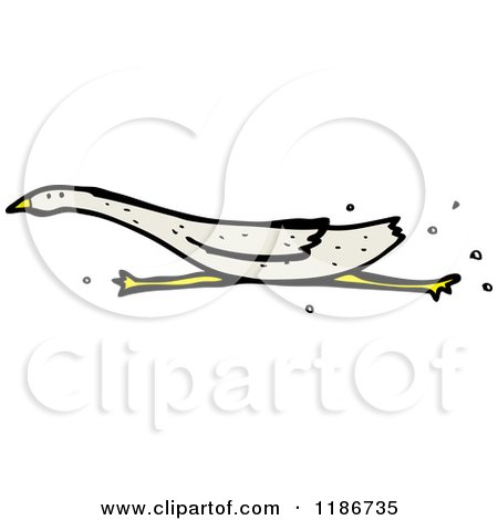 Cartoon of a Running Bird - Royalty Free Vector Illustration by lineartestpilot