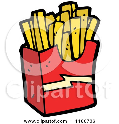 Cartoon of a Box of French Fries - Royalty Free Vector Illustration by lineartestpilot