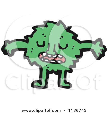 Cartoon of a Furry Monster - Royalty Free Vector Illustration by lineartestpilot