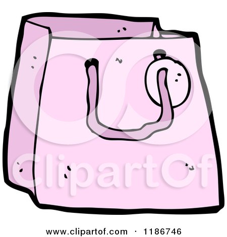 Cartoon of a Pink Bag - Royalty Free Vector Illustration by lineartestpilot