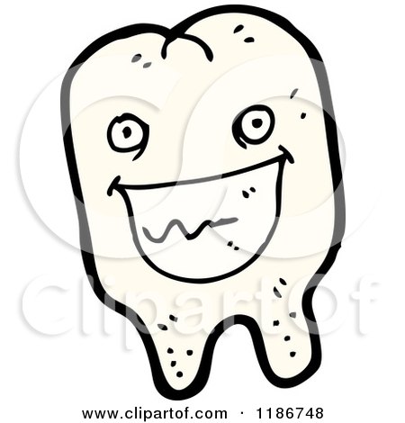 Cartoon of a Smiling Tooth - Royalty Free Vector Illustration by lineartestpilot
