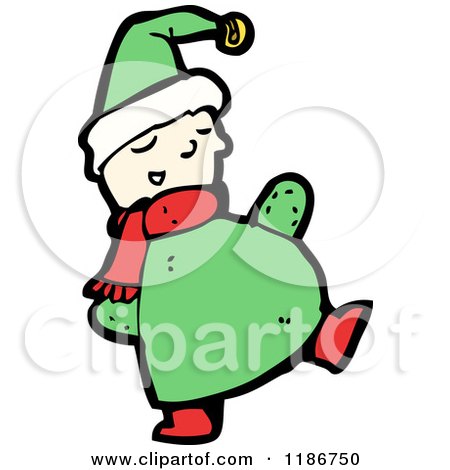 Cartoon of a Chubby Elf - Royalty Free Vector Illustration by lineartestpilot