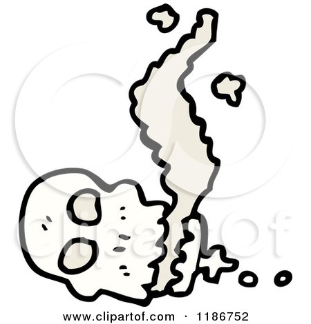 Cartoon of a Smoking Skull - Royalty Free Vector Illustration by lineartestpilot
