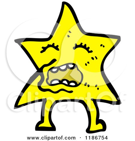 Cartoon of a Sad Star - Royalty Free Vector Illustration by lineartestpilot