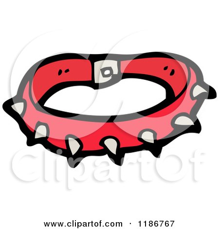 Cartoon of a Spiked Dog Collar - Royalty Free Vector Illustration by lineartestpilot