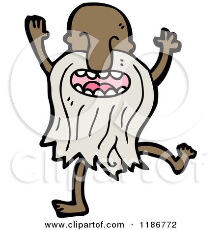 Cartoon of Bearded Man Dancing - Royalty Free Vector Illustration by lineartestpilot