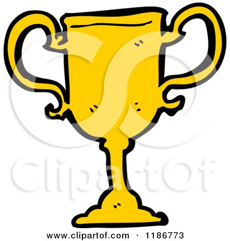 Cartoon of a Gold Trophy - Royalty Free Vector Illustration by lineartestpilot